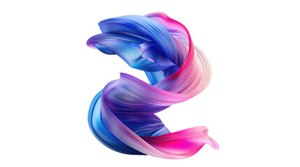 Blue purple gradient wave and curve on transparent background