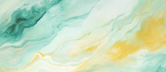 Liquid Aqua Art a close up of a marble texture in green and yellow shades resembling a cumulus...