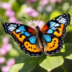 butterfly on a flower in sunlight