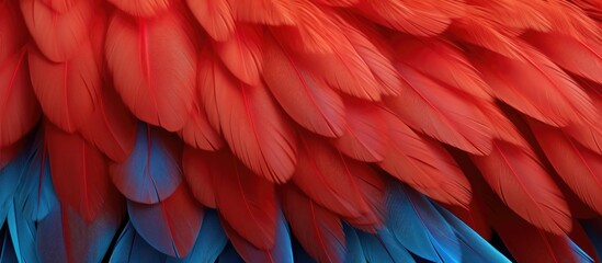 Obraz premium Vibrant texture of Scarlet Macaw plumage.