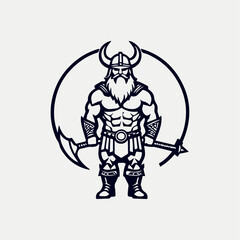 viking logo design icon template