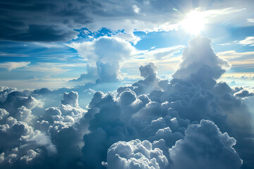 Sun Shining Through Clouds in the Sky