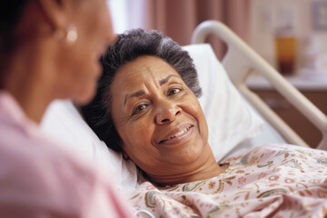 Smiling African American Woman in Hospital