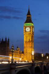 Fototapeta na wymiar Westminster Palace, Westminster Bridge, Big Ben, London, England, Großbritannien