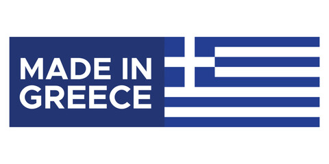 Made in Greece Stamp Label - obrazy, fototapety, plakaty