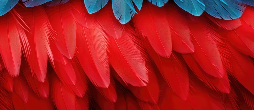 Vibrant texture of Scarlet Macaw plumage.