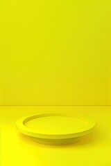 Yellow base for product presentation and photomontage. 3d render