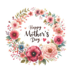 Mother's Day Flowers Sublimation Clipart