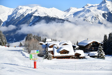Courchevel ski resort, French alps.