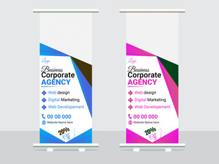 modern and beautiful corporate business roll up design 