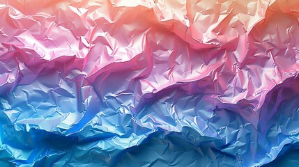 A real holographic texture in blue pink green colors with scratches and irregularities on top of a holographic rainbow foil abstract background.