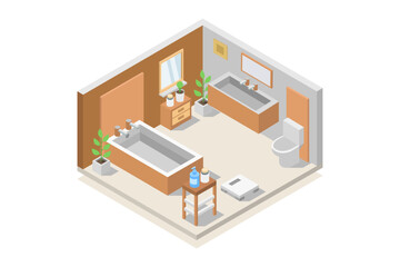 Isometric bathroom