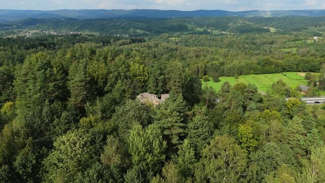 Beautiful Stone Lesko Forest Aerial View Poland