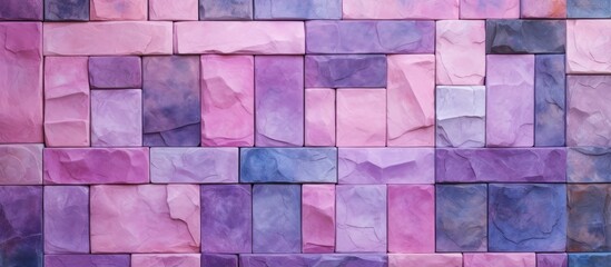 Decorative violet tile, coral pattern cement, vanilla marble floor, backdrop decoration, mauve natural material, mosaic rose wall, textured design, and creative construction.