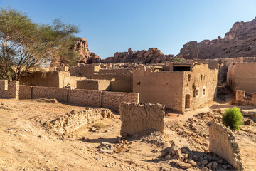 Ruins of mud houses in Al Ula Old town, Saudi Arabia