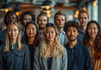 Obraz premium a group of people are posing for a picture together in a room,DEIB diversity, equity, inclusion, belonging