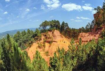 Sentier des Ocres - Ochre Trail nature park in Roussillon town, France