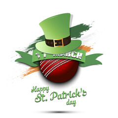 Happy St. Patricks day and cricket ball - 759214559