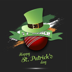 Happy St. Patricks day and cricket ball - 759214700