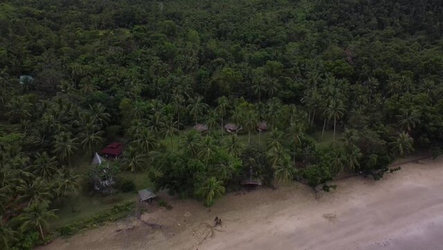 Aerial video of the sea coastline, Puerto Princesa, Palawan