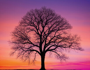 Naklejka na ściany i meble tree in sunset