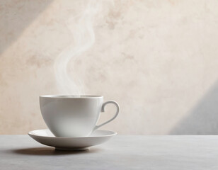 white porcelain steaming hot cup of coffee