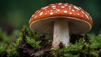 close up macro photo of mushrooms in forest