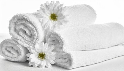 Obraz na płótnie Canvas towel cotton bathroom white spa cloth textile . high quality photo. white background 
