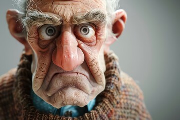 old man looks very scary due to a bad attitude - 759221375