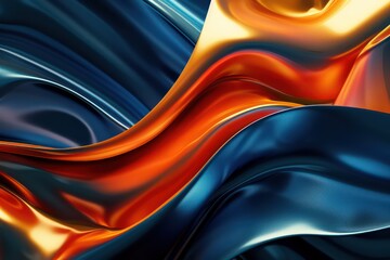 blue and orange abstract wave background - 759222178