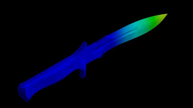 Mechanic simulation engineering - Displacement and stress finite element analysis of knife