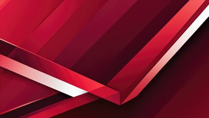 Vector illustration featuring abstract dynamic geometric shapes diagonally cutting across a ruby red background, gradient shades, contrasting forms, modern aesthetic, ultra fine, digital render