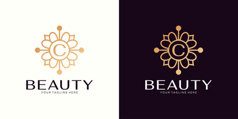 Letter C logo, Monogram design element, line art logo design. Beautiful Boutique Logo Design, Restaurant, Royalty, Cafe, Hotel, Heraldic, Jewelry, Fashion - obrazy, fototapety, plakaty