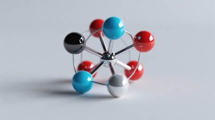 Obraz premium An interactive 3D model of a carbon atom, highlighting its ability to form four covalent bonds