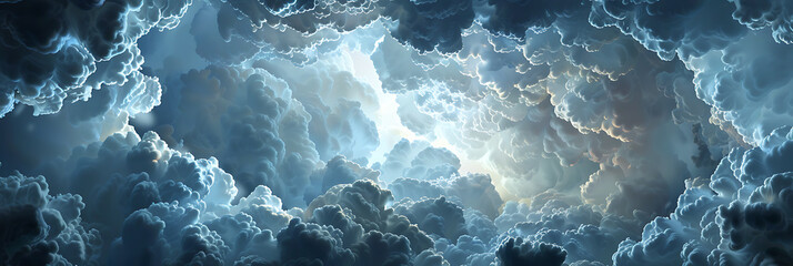 Clouds in the Sky Painting - obrazy, fototapety, plakaty