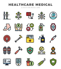 HEALTHCARE MEDICAL web icons in Lineal Color style.
