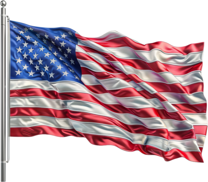 American flag waving proudly on pole