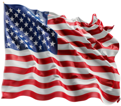 American flag waving proudly on pole