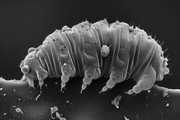 microscopic creature under an electron microscope