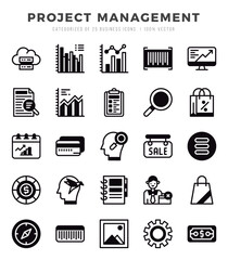 Project Management icons set. Vector illustration.