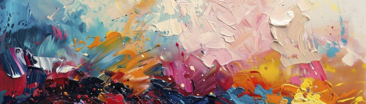 A painting comes alive with brush strokes appearing spontaneously on the canvas, creating art that paints itself.