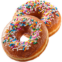 Donuts with colorful sprinkles on top