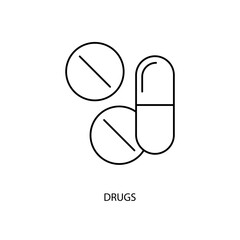 drugs concept line icon. Simple element illustration. Drugs concept outline symbol design.