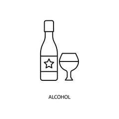 alcohol concept line icon. Simple element illustration. alcohol concept outline symbol design.