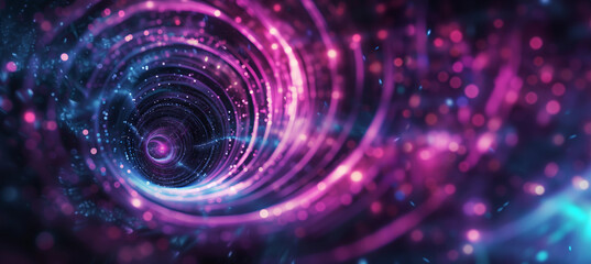 colorful scientific approximation of a portal through space time, or worm hole 