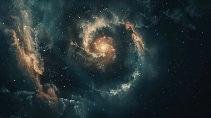 spiral galaxy and stars generative ai - obrazy, fototapety, plakaty