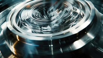 Close-up of a centrifuge spinning at high speed, with samples inside being separated based on density