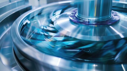 Close-up of a centrifuge spinning at high speed, with samples inside being separated based on density