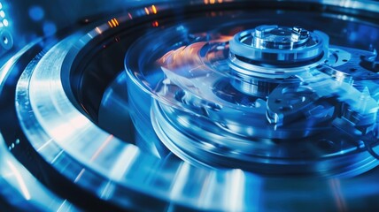 Close-up of a centrifuge spinning at high speed, with samples inside being separated based on density - obrazy, fototapety, plakaty