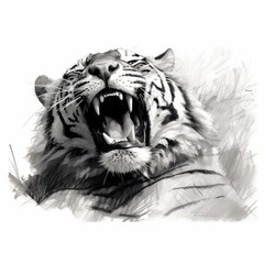 Watercolor black and white animal